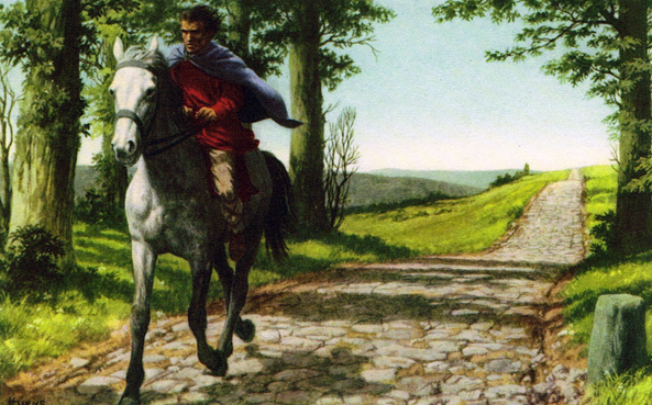 Afbeelding uit Land's Glorie van een Romeinse heirbaan.