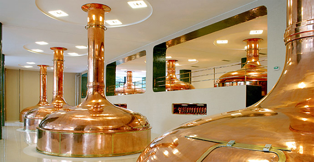Brouwzaal Brouwerij Pilsner Urquell, Tsjechi&euml;.