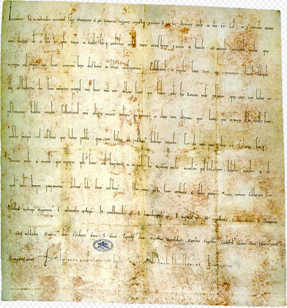 De originele oorkonde van het Concordaat van Worms uit 1122.