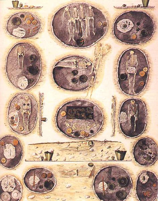 Oudste tekeningen van opgravingen bij Hallstatt