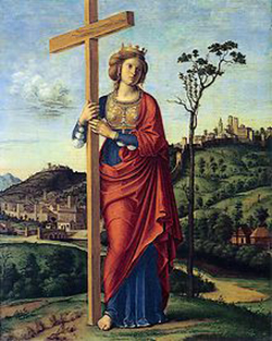 Afbeelding van Helena, de moeder van Constantijn, en die samen met haar zoon, heilig verklaard werd in de Byzantijnse tak van Christelijke kerk.