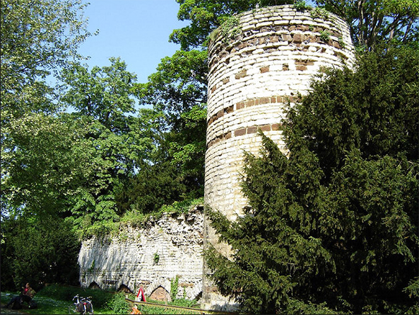In dezelfde jaren dat Nieuwpoort zijn voorrechten kreeg, werd rond Leuven een stadsmuur opgetrokken. Fragmenten ervan staan nog steeds in de Handbooghof.