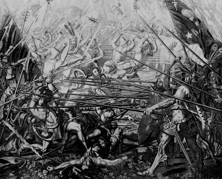Voorstelling van de Slag om Luik in 1468.