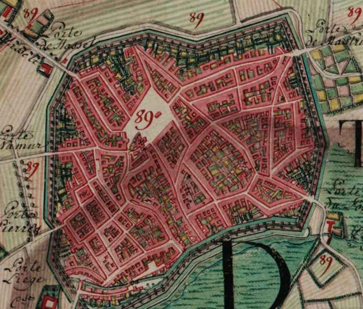 Ferrariskaart van Tongeren