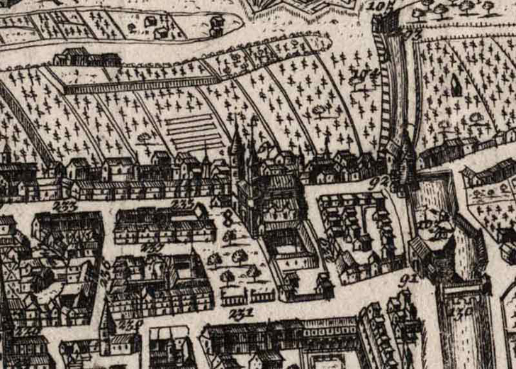 Detail van de wijk rond de poorten van St-Léonard en Vivegnis