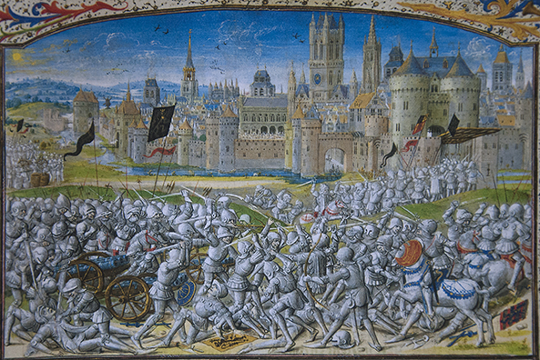 De Gentse Opstand was een opstand van Gent onder leiding van Jan Hyoens, Frans Ackerman en Filips van Artevelde tegen Lodewijk II van Male, graaf van Vlaanderen en vond plaats van 1379 tot en met 18 december 1385. In 1379 had graaf Lodewijk een machtiging gegeven aan Brugge om een kanaal te graven tot aan de Leie. Onder leiding van Hyoens vielen de Gentse Witte Kaproenen de gravers van het kanaal aan. De Gentse rebellen versloegen in 1382 graaf Lodewijk van Male op het Beverhoutsveld en namen Brugge in. Na deze nederlaag riep Lodewijk van Male de hulp van koning Karel VI van Frankrijk in. In de Slag bij Westrozebeke versloeg hij hiermee de troepen onder leiding van Filips van Artevelde, die hierbij het leven liet. Frans Ackerman nam samen met Pieter van den Bossche, de algemene leiding over en zegevierde in de Slag bij Duinkerke. De opstand eindigde met de Vrede van Doornik , een overeenkomst gesloten op 18 december 1385 tussen de Bourgondische hertog Filips de Stoute en de stad Gent onder aanvoering van Frans Ackerman. De Vrede van Doornik zorgde ervoor dat alle Gentse privileges gehandhaafd bleven en voor elke vorm van verzet amnestie gold. Alleen moest Gent zijn verbond met Engeland opgeven en de koning van Frankrijk als zodanig erkennen. De opstand heeft sterk nadelige gevolgen gehad op de handel en economische activiteit in Vlaanderen.