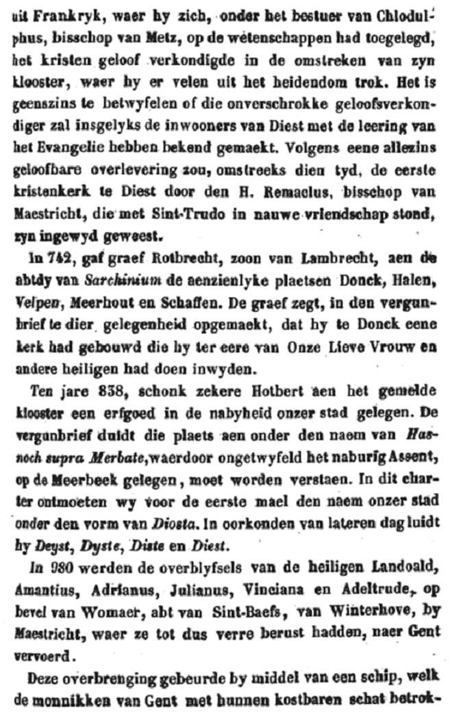 Fragment 2 uit "Kroniek van Diest" door F.J. Raymaekers.