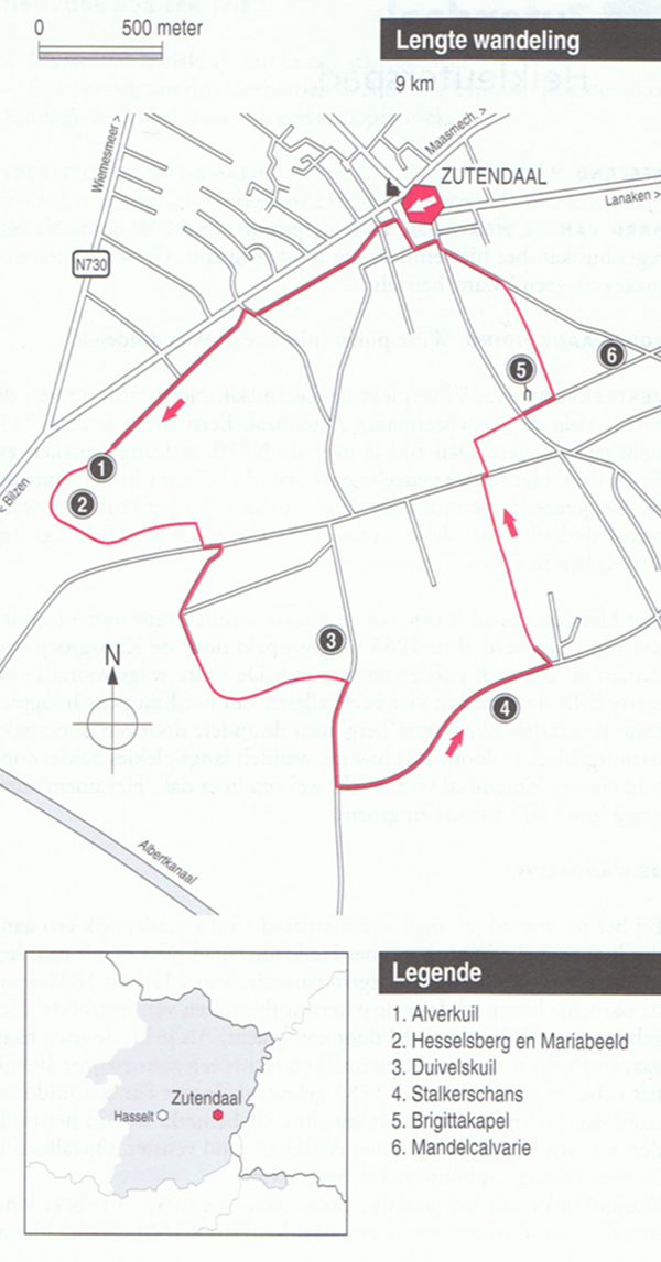 Plan van de wandeling.