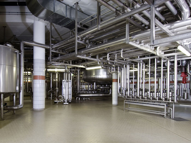 Brouwzaal Badische Staatsbrauerei Rothaus, Grafenhausen, Zuidwest-Duitsland.