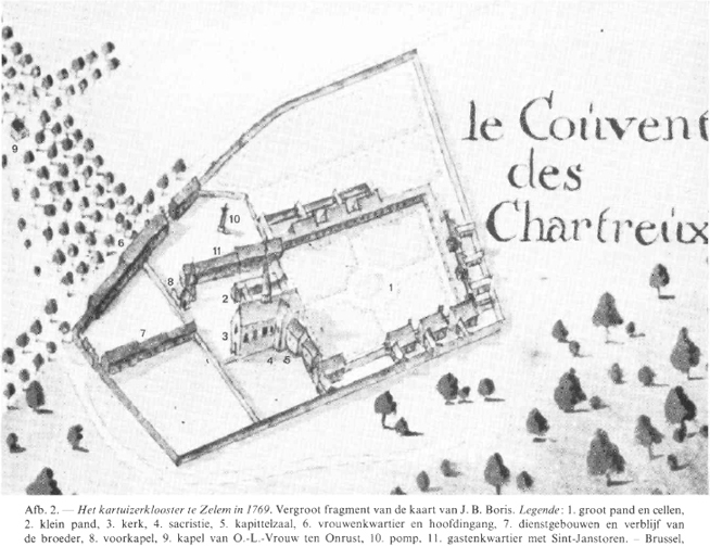 Plattegrond van het klooster uit 1769
