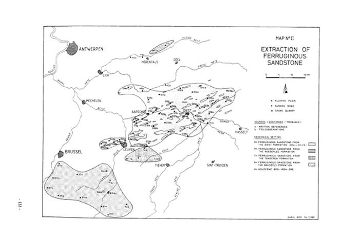 Situering van het zandsteengebied